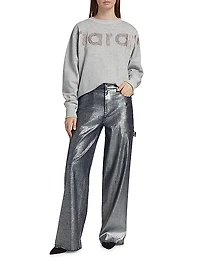 Cover Metallic Wide-Leg Pants