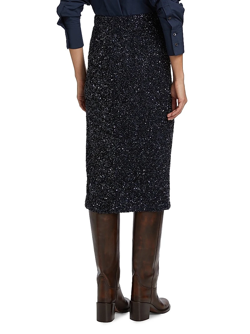 Paltrow Sequined Pencil Midi-Skirt