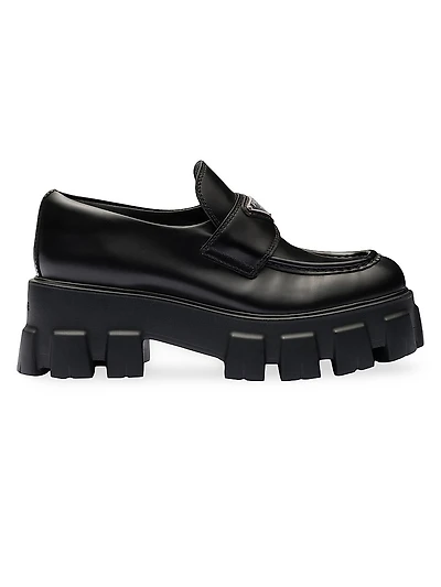 Women's Brushed Leather Monolith Loafers