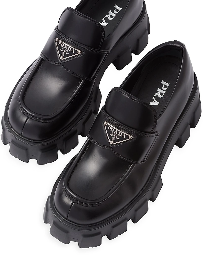 Women's Brushed Leather Monolith Loafers
