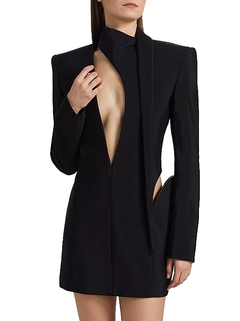 V-Neck Structured Minidress