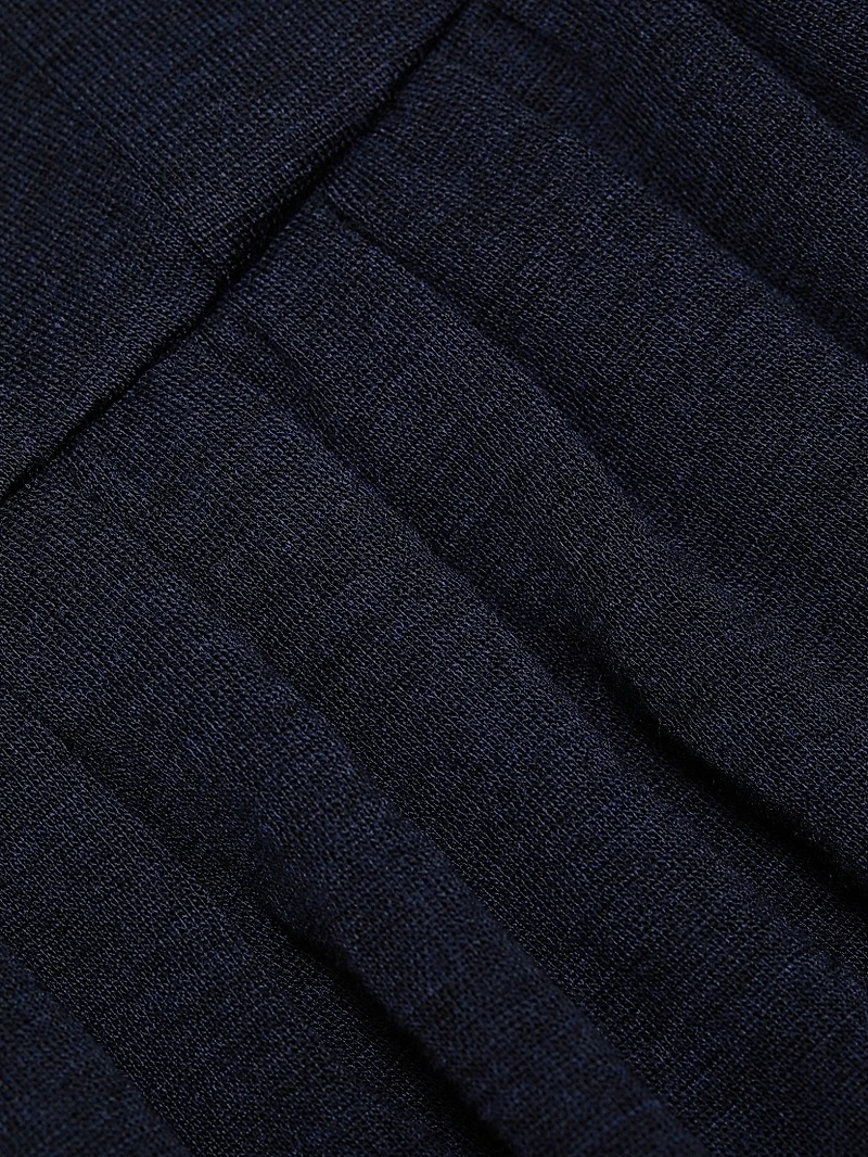 Wool Drop-Waist Midi-Dress
