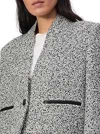 Pippa Tweed Collarless Blazer