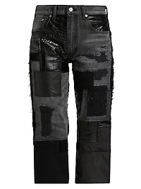 Patchwork Cropped Jeans