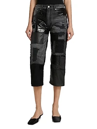 Patchwork Cropped Jeans