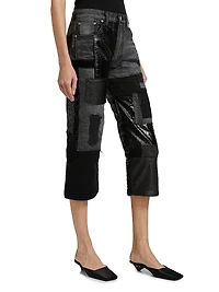 Patchwork Cropped Jeans