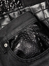 Patchwork Cropped Jeans