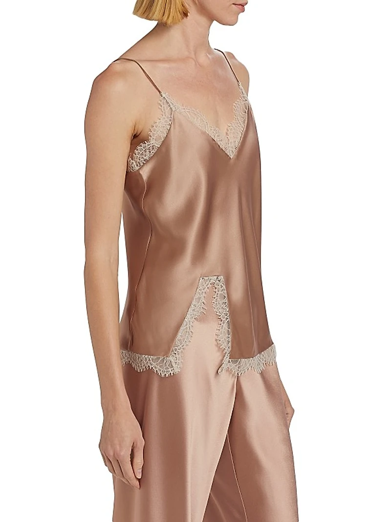 Lynette Silk Lace Slit Camisole