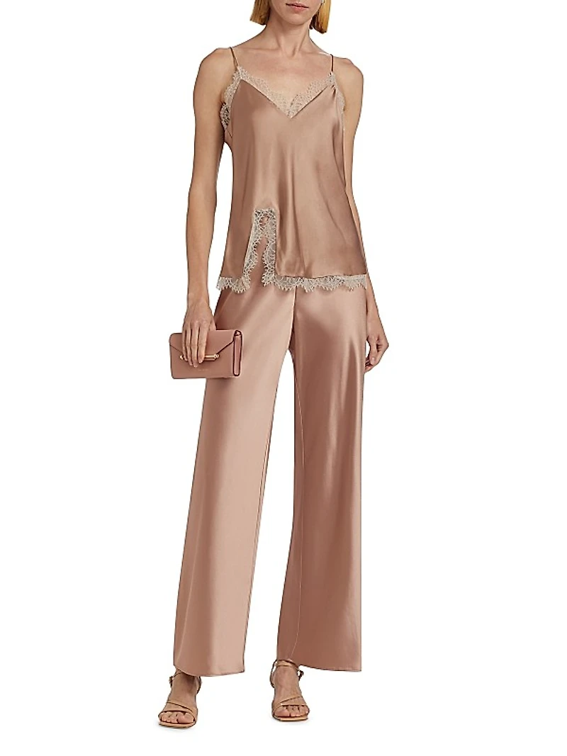 Lynette Silk Lace Slit Camisole