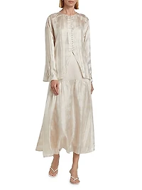 Idina Silk Check Jacquard Blouse