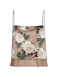 Malaga Floral Satin Cropped Camisole