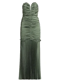 Parlour Pleated Strapless Gown