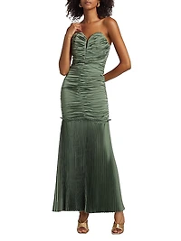 Parlour Pleated Strapless Gown