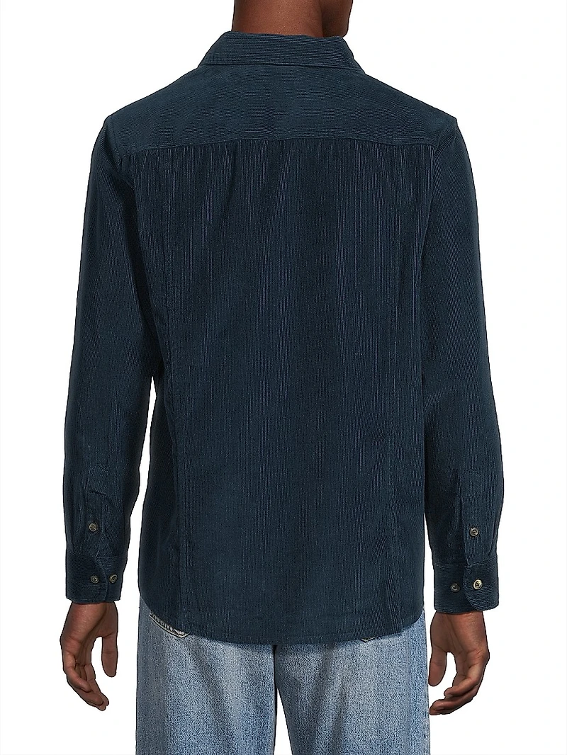 Cotton Corduroy Button-Front Shirt
