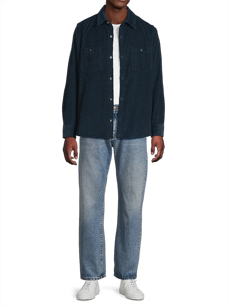 Cotton Corduroy Button-Front Shirt