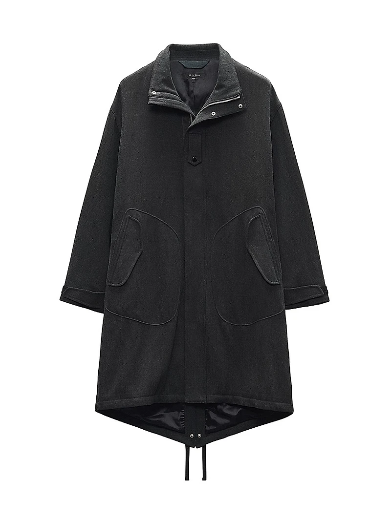 Falcon Wool-Linen Parka Coat