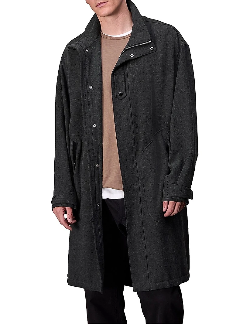 Falcon Wool-Linen Parka Coat