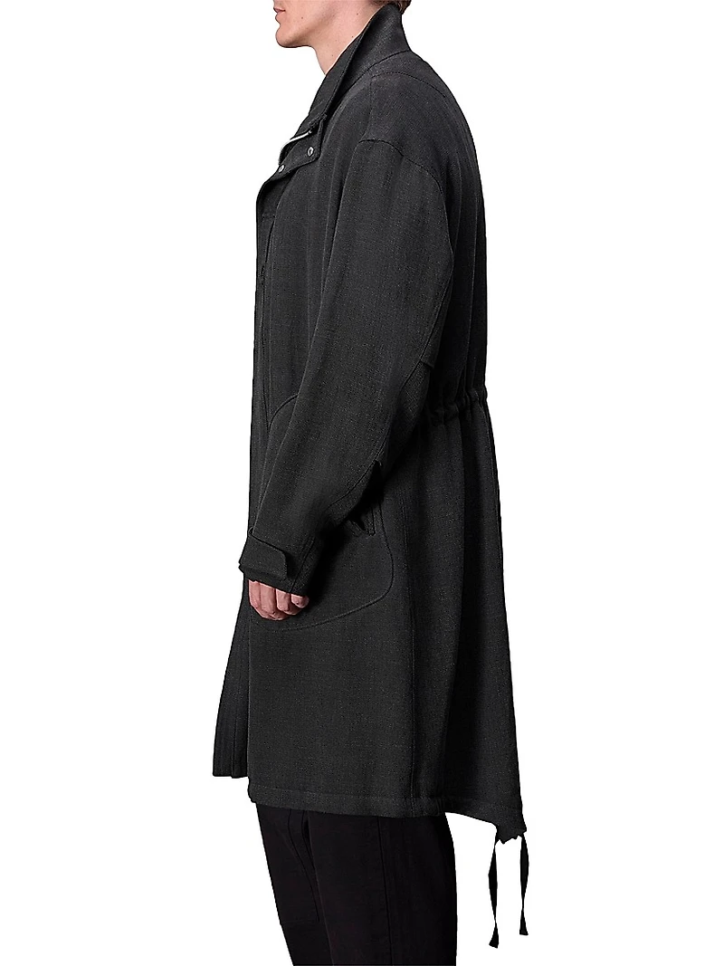 Falcon Wool-Linen Parka Coat
