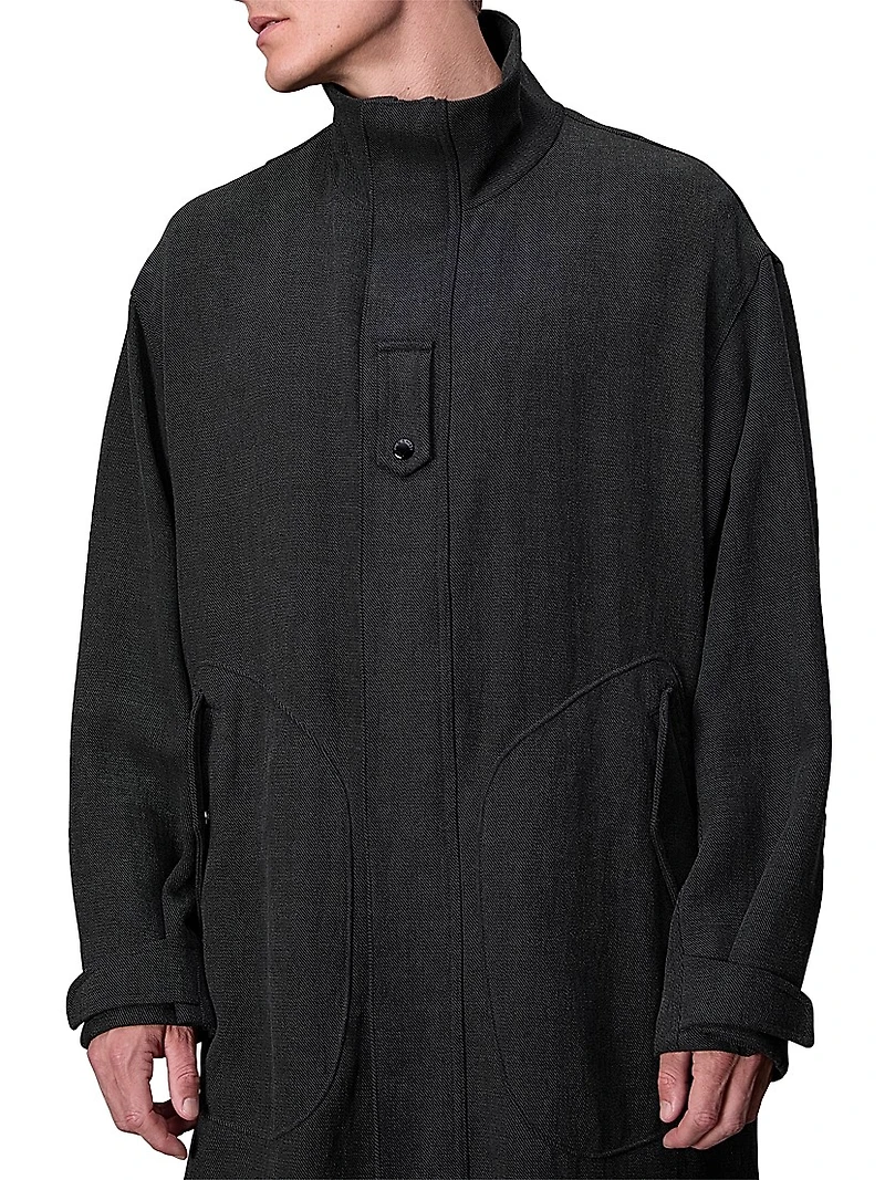 Falcon Wool-Linen Parka Coat