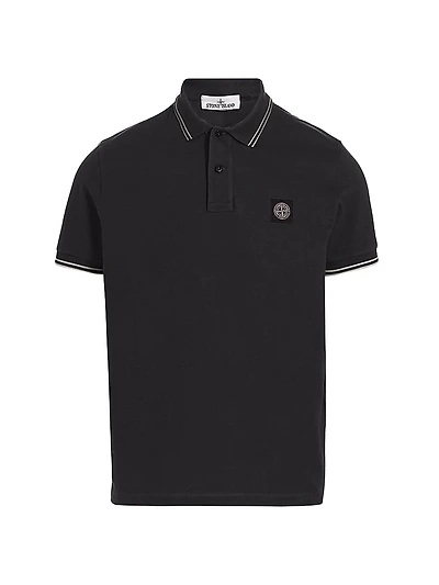 Cotton-Blend Patch Polo Shirt