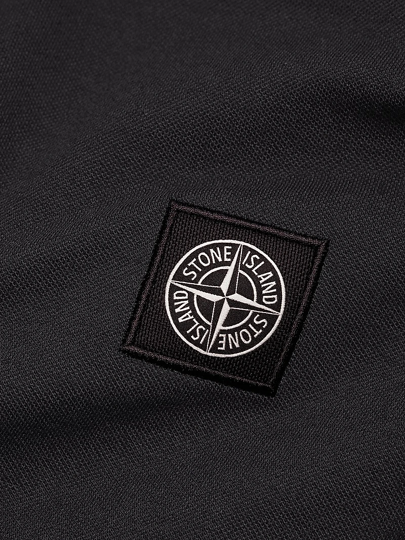 Cotton-Blend Patch Polo Shirt