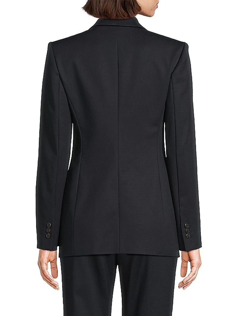 Cotton-Blend Double-Breasted Blazer