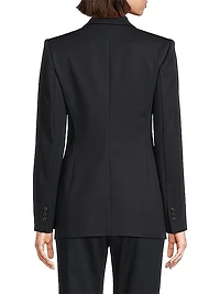 Cotton-Blend Double-Breasted Blazer