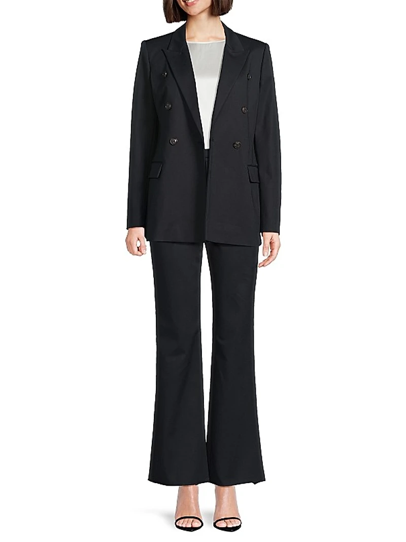 Cotton-Blend Double-Breasted Blazer