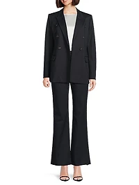 Cotton-Blend Double-Breasted Blazer