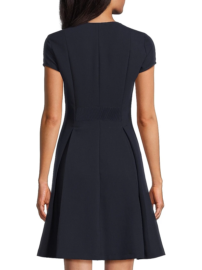 Emma Seamed V-Neck Minidress