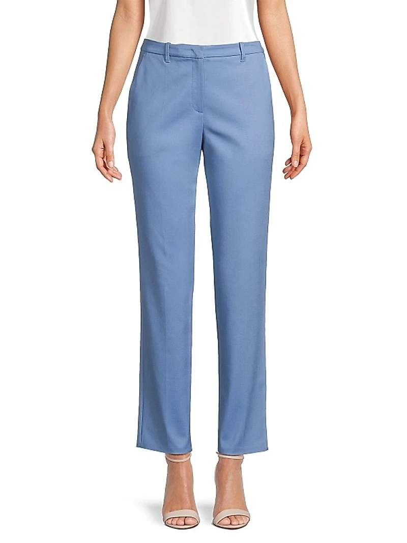 Cotton-Blend Straight-Leg Trousers