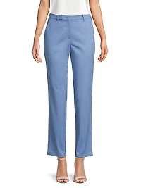 Cotton-Blend Straight-Leg Trousers