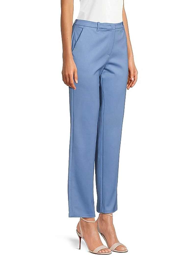 Cotton-Blend Straight-Leg Trousers