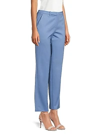 Cotton-Blend Straight-Leg Trousers