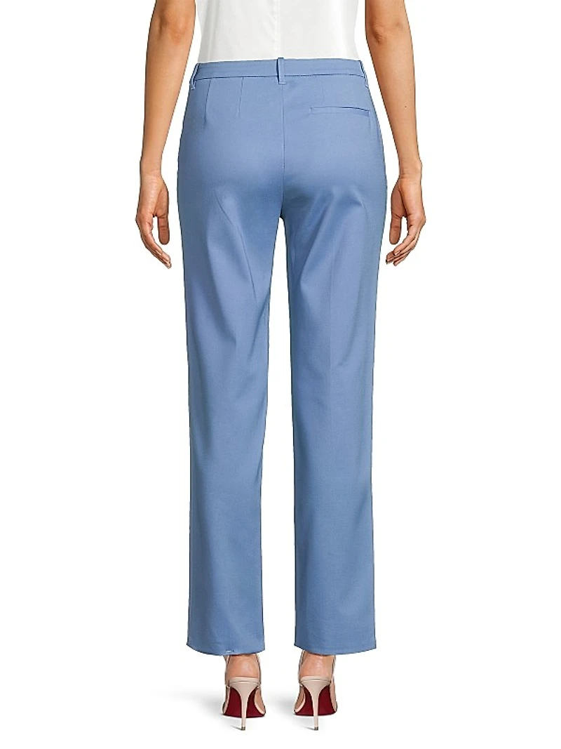 Cotton-Blend Straight-Leg Trousers