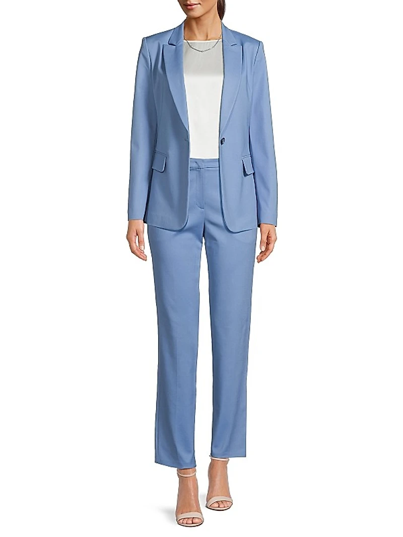 Cotton-Blend Straight-Leg Trousers