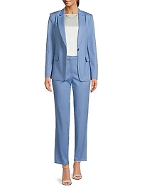 Cotton-Blend Straight-Leg Trousers