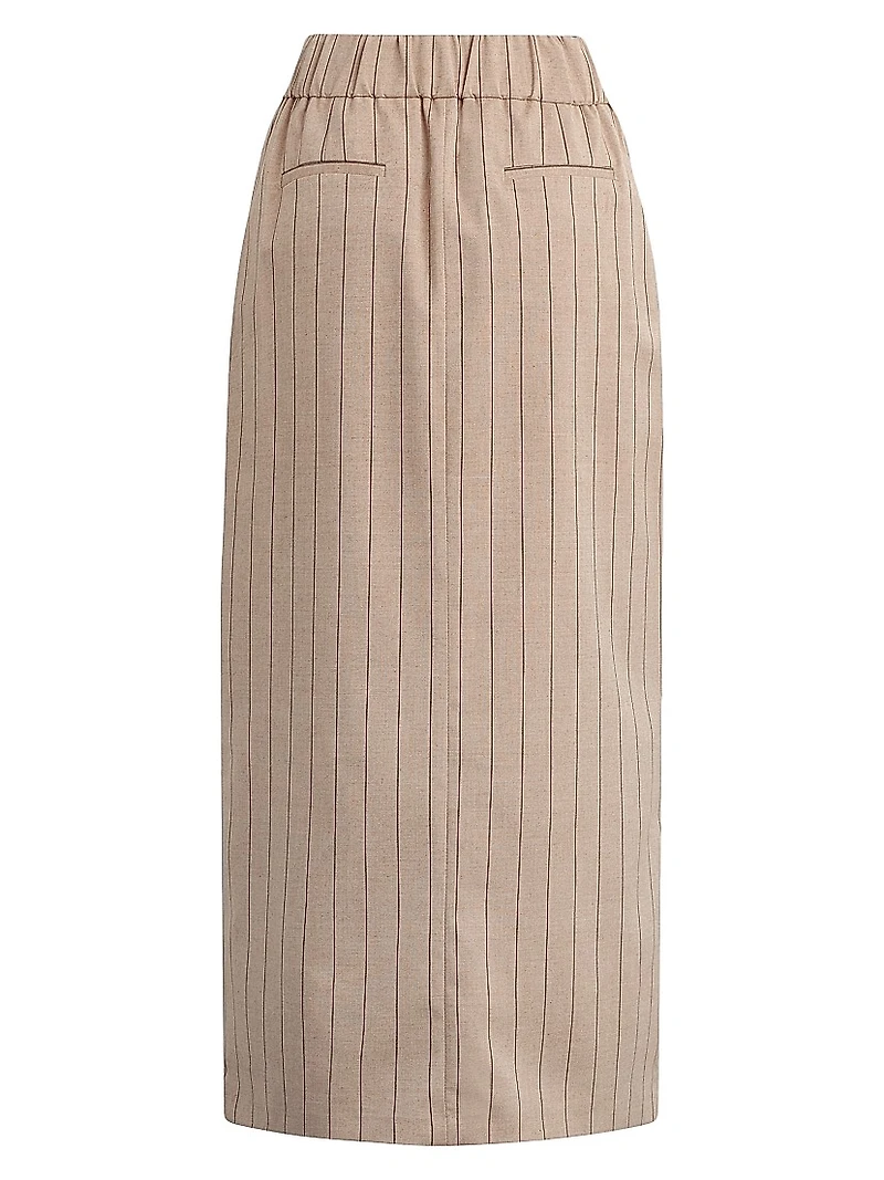 The Meyer Pinstripe Midi Skirt