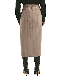 The Meyer Pinstripe Midi Skirt