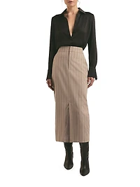 The Meyer Pinstripe Midi Skirt