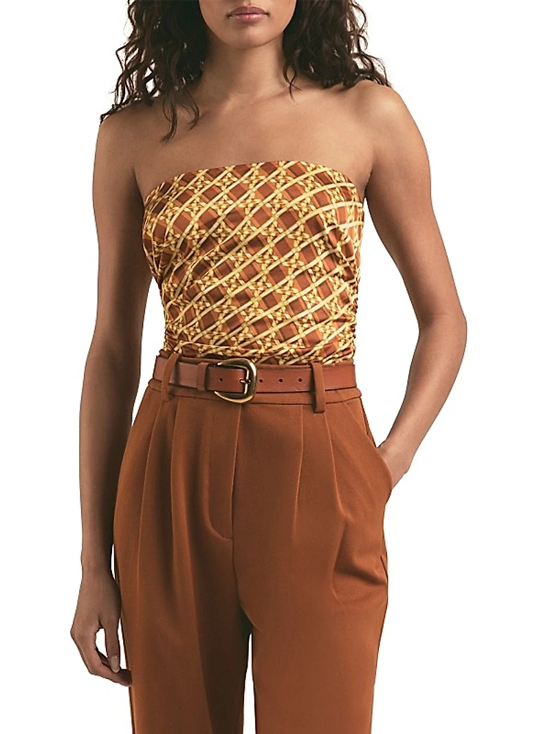 The Colette Ruched Strapless Top