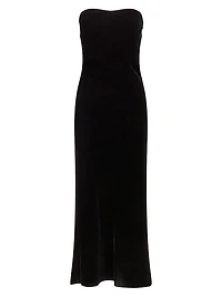 Flora Velvet Strapless Maxi Dress