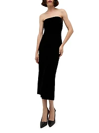 Flora Velvet Strapless Maxi Dress