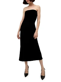 Flora Velvet Strapless Maxi Dress