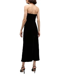 Flora Velvet Strapless Maxi Dress
