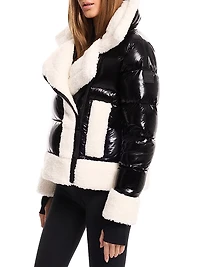 Bianca Sherpa-Trimmed Down Puffer Jacket