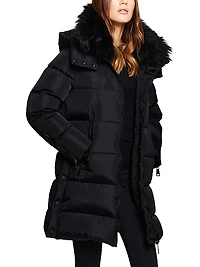 Addison Shearling-Trimmed Down Coat