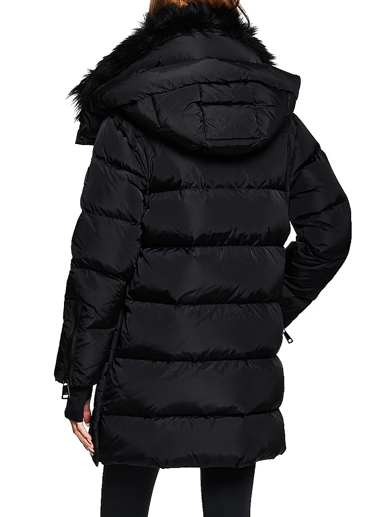 Addison Shearling-Trimmed Down Coat