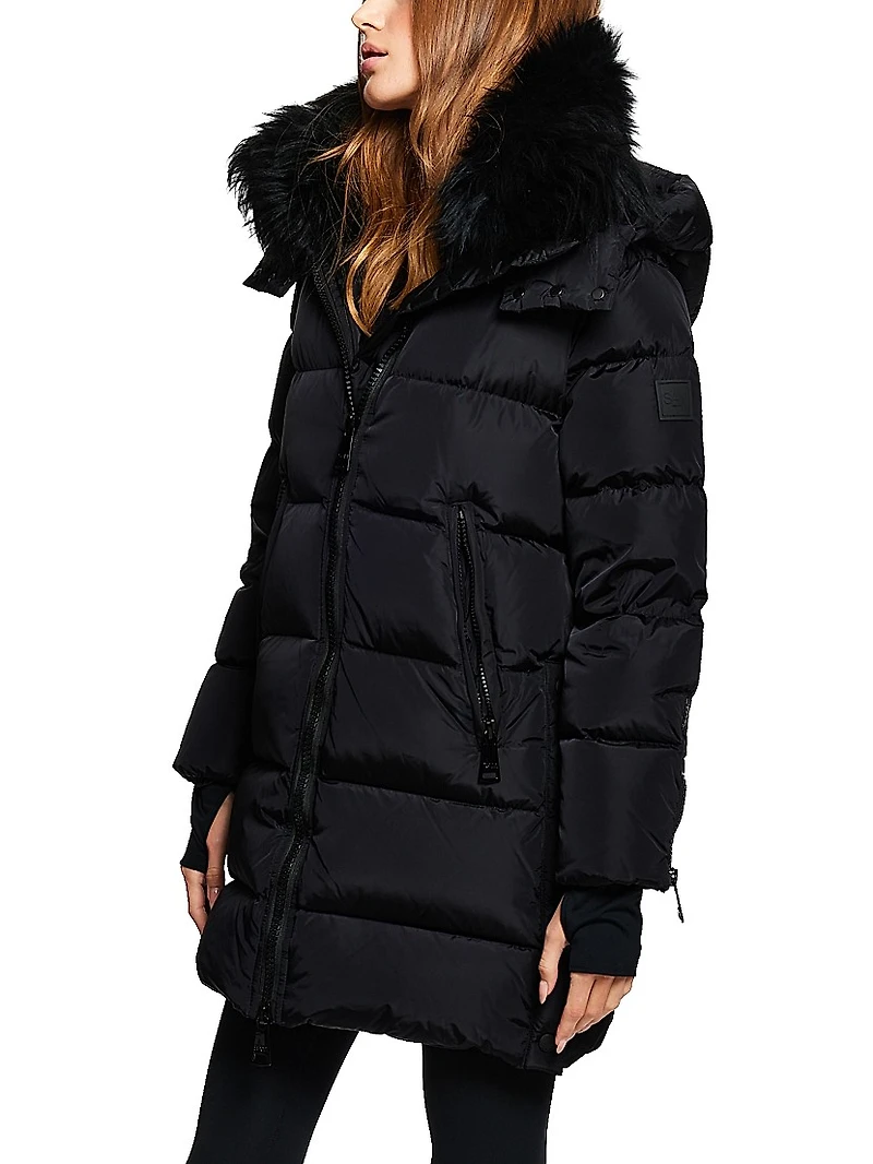 Addison Shearling-Trimmed Down Coat