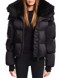 Kaia Down Shearling Collar Coat